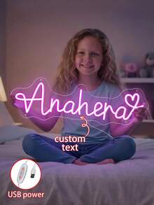 Customized Neon Name Sign, Personalized Name Light, Neon Wall Decor - Adjustable Brightness, USB Powered, Customized Gift For Boys And Girls - Warning Light - View 5