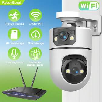 1个200万像素高清无线安防摄像头，双向语音通话，AI人体追踪，移动侦测，报警推送通知，室内/室外适用，隐私遮蔽，送给老人/孩子/年轻人的绝佳礼物