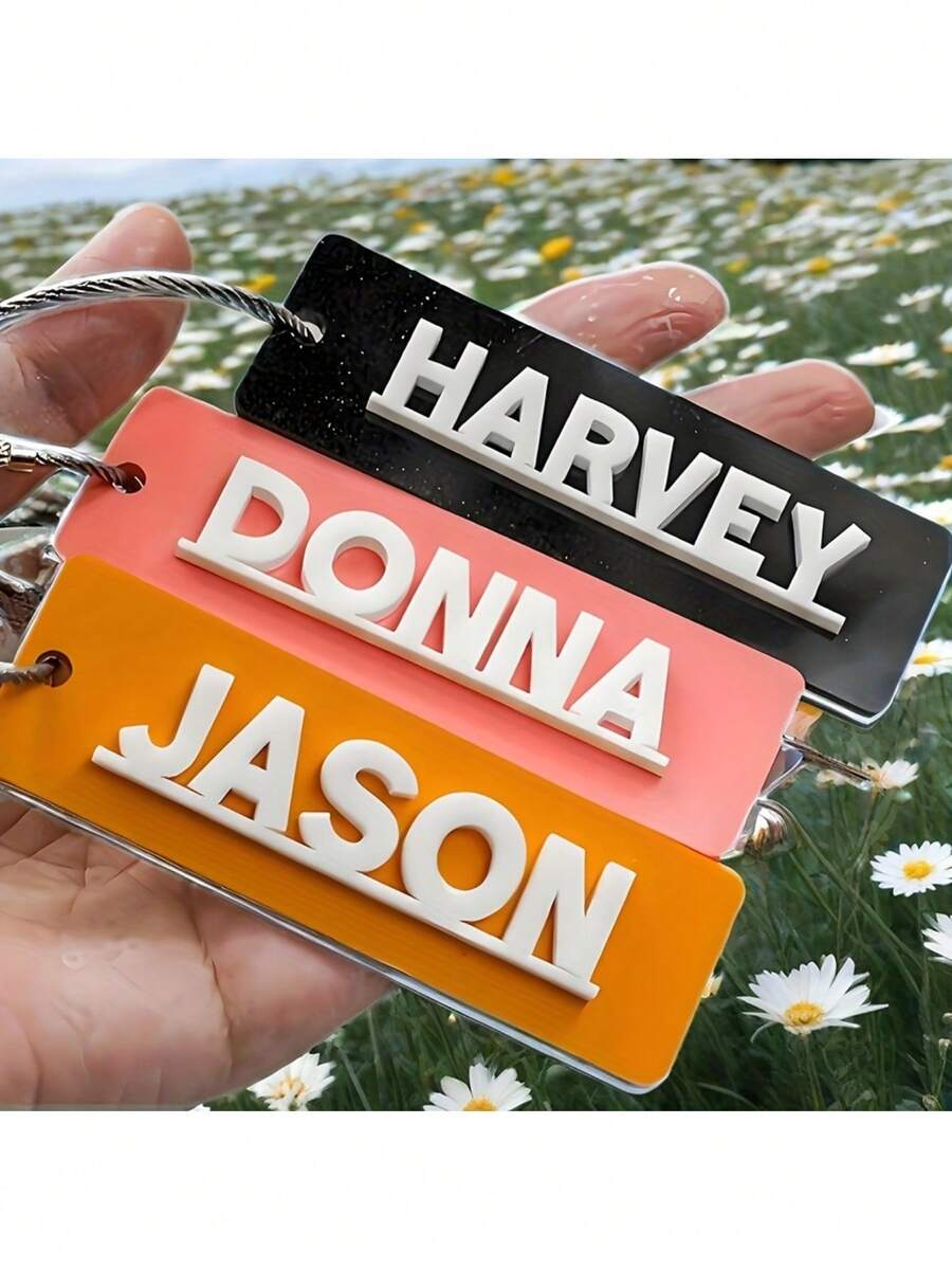 Customized Acrylic 3D Name Tag Keychain - Personalized Backpack Label | IP65 Waterproof And Shock-Resistant | Multi-Scene Accessory, Suitable For Lunch Box, Luggage And Diaper Bag (Halloween And Christmas Gift Edition) - Style 16 - View 1