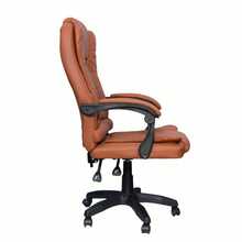 DASCK Sillón de Oficina Reclinable – Cuero Sintético Marrón, Altura Ajustable, Base Giratoria y Apoyabrazos Acolchados – Silla de Dirección Ergonómica - Marrón - Ver 7