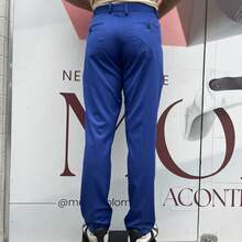 Men's Solid Color Business Suit Pants With Spandex - Royal Blue - View 2