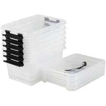 Obstnny Contenedores Apilables de Plástico Transparente de 6 Cuartos con Tapa, Cajas Organizadoras Multiusos, 2 Paquetes(default) - Multicolor - Ver 8