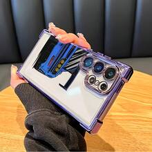 Adecuado para funda de teléfono 25 ULTRA/S25/S24 Ultra/S24, protección de marco de lente, funda de teléfono unisex de TPU electrochapado, funda de teléfono transparente impresa - Colores mixtos - Ver 5