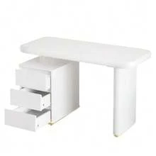 Modern Desk 117*50*74 Cm – White Lacquered Finish, Cloud Shape, 3 Drawers, Reinforced Top And Legs, Rounded Curves, Stable, Fully Lacquered Desk, French Style - White - View 7