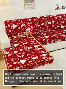 1pc Sofa Slipcover (Excluding Pillow Cover), All Season Universal, American Christmas Style Sofa Cushion Cover, Suitable For Living Room Decoration