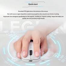 Lenovo M6X SE Gaming Mouse With Silky Smooth Feet, 8000 DPI Adjustment, Ergonomic Symmetrical Design, Tri-Mode Connectivity For Both Gaming And Office Use. - Black - View 3