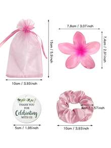 Brodark 4/20件套粉紫色新娘伴娘团婚礼回礼，单身派对礼物，送给家人、朋友、同学，包括发夹、发圈、束口袋和感谢卡 - 彩色 - 查看 8