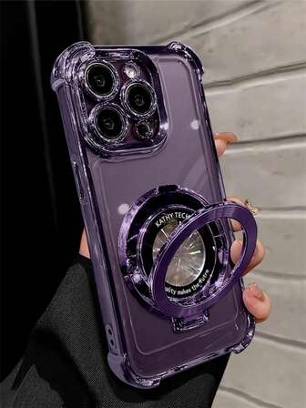 Drop-Resistant Anti-Drop Luxury Electroplated Transparent Phone Case With Ring Magnetic Stand Compatible With IPhone 17/6/7/8/X/XS/XR/11/12/13/14/15/16e,Galaxy S22/23/24, A04/05/06/A07/A17/A14/A15/A16/A24/A25/A34, Redmi Note 7/8/9/10/11/12/13/14,Redmi 9/10/12/13C/14C/A5,OPPO,MOTO,Honor X,HW,Realme C53 C55