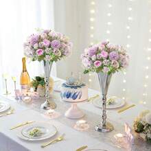 1/80pcs Artificial Silk Flowers, Including Hydrangea, Peony, Chrysanthemum, Realistic Plants For Home, Restaurant, Living Room, Outdoor Garden Decor, Floral Arrangement, Photography Props, Suitable For Autumn & Spring, Vases, Flower Walls, Wreaths, Bridal Bouquets, Wedding Decorations, DIY Wreath Materials, Birthday Party Decor, Home Decor Accessories, Diwali Decorations, New Year & Valentine's Day Gifts - Purple - View 8