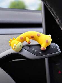 1 pieza Figura miniatura de jirafa linda y relajante - Decoración para monitor de computadora de oficina/tablero de automóvil, Encanto adorable de jirafa acostada, Ornamento para escritorio y decoración interior de automóvil que alivia el estrés