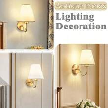 1-2pcs Vintage Wall Lamp, With Fabric Lampshade, Gold/Black Optional, RGB Dimmable Bulb With Remote Control, 10cm Base, Detachable, Suitable For Corridor, Bedroom, Living Room, Kitchen, Study, Cafe, Hotel And Commercial Decoration - Multicolor - View 9