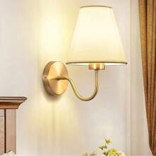 1-2pcs Vintage Wall Lamp, With Fabric Lampshade, Gold/Black Optional, RGB Dimmable Bulb With Remote Control, 10cm Base, Detachable, Suitable For Corridor, Bedroom, Living Room, Kitchen, Study, Cafe, Hotel And Commercial Decoration - Multicolor - View 14