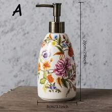 1 Peça Dispensador de Cerâmica Retrô Americano com Efeito Craquelado para Sabonete Líquido e Shampoo, Dispensador com Bomba, Estilo Nicho Europeu, Dispensador de Alto Valor, Adequado para Móveis de Banheiro, Dispensador de Sabão Individual Vazio, Dispensador de Sabonete de Banheiro, Garrafa de Drenagem, Recipiente de Armazenamento de Banheiro, Recipiente de Detergente, Sabonete Líquido, Spray de Sabonete Líquido, Gel de Banho, Acessório de Armazenamento Portátil. - Multicolorido - Visão 7