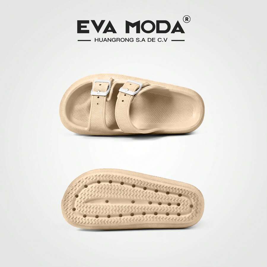EVA MODAR EVA MODA Serie CloudBuckle-Suela ligera EVA, diseño de alta comodidad, perfecto para un día activo y relajante, en casa o al aire libre. - Caqui - Ver 1