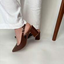 GIO GENUINE LEATHER PUMPS FOR WOMEN'S FASHION COMFORT - 棕色 - 查看 3