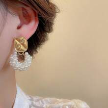 Andkiss 5对优雅水晶花瓣和油滴心形吊坠耳环套装 - 白色 - 查看 10