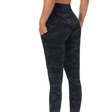 Summer Workout Women's High Waisted Stretchy Casual Yoga Pants With Pockets Tummy Tucking Exercise Running Yoga Bottom Pants Suitable For Casual Workout Exercise Wear Fall/Winter - Dark Grey - View 9