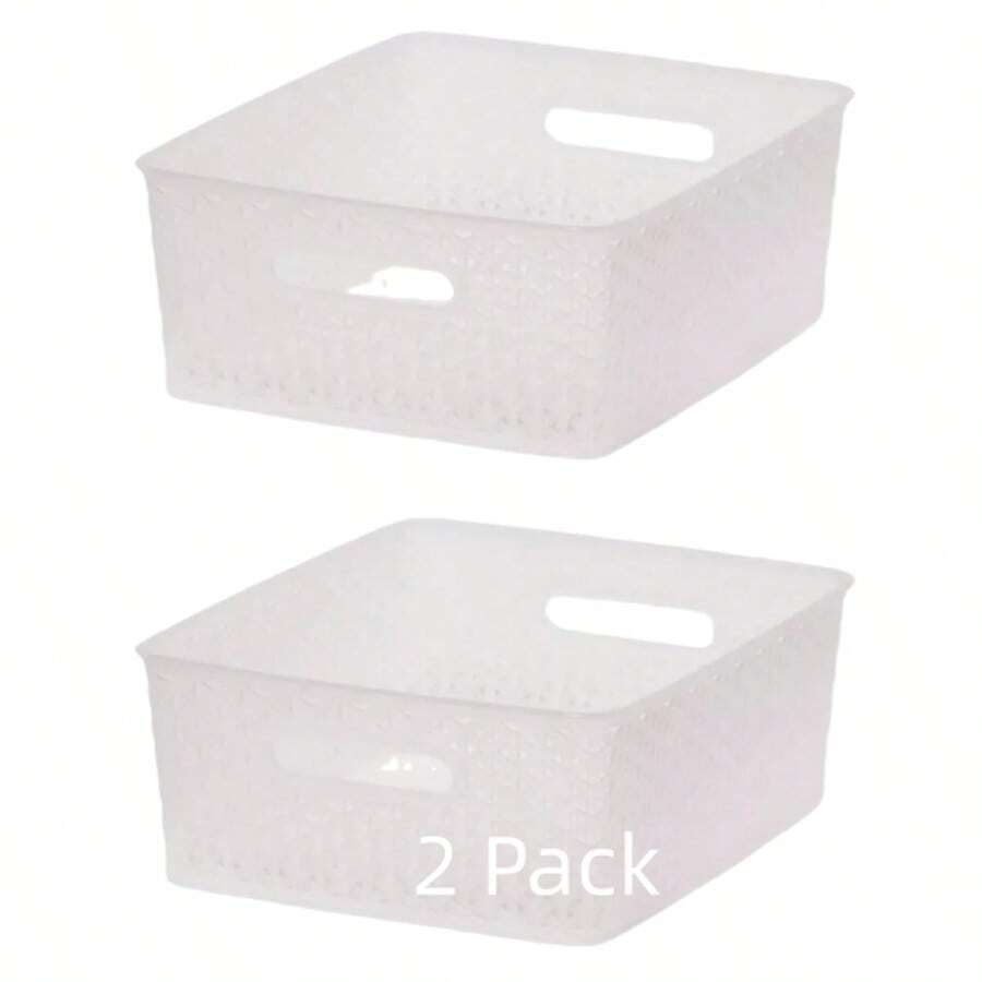 Y-Weave Medium Decorative Storage Basket - Brightroom - A Decorative Woven Basket For Home Organization , Medium-Sized Storage Solution Suitable For Wardrobes, Shelves, And Entryways,Modern Aesthetic Medium-Sized Decorative Basket, Decorative Woven Box For Storing Towels, Toys, Books, And Blankets , Medium Y-Shaped Woven Box, Combining Home Décor And Storage,High-Quality, Combining Storage And Decoration,Christmas Gift, New Year's Gift. - 淺粉色 - 查看 1