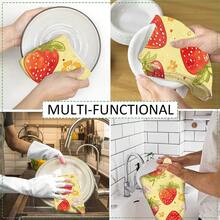 2/4 Stücke Set, Geschirrtücher, ErdbeerMuster, superabsorbierende Mikrofaser moderne Handtücher, Kochen und Backen Geschirrtücher, Geschirrtücher, Reinigungstücher, Handtücher, Geschirrtücher, ultra weich und hochabsorbierend, Küchendekoration, Geschenk für Nachbarn, Geschenk für Mama, Geburtstagsgeschenk, Einweihungsgeschenk für Freunde, Küchen-Essentials, tägliche Notwendigkeiten, Haushaltswaren - Verschiedenfarbig - Übersicht 11