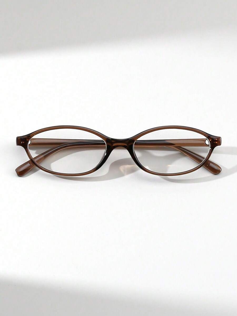 Gafas transparentes de moda para mujer con montura ovalada pequeña, de estilo elegante y versátil, de alta gama europea y americana, esenciales para el transporte y el regreso a la escuela - Multicolor - Ver 1