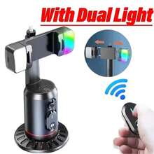 Stabilizer 360°Auto Face Tracking AI Gimbal All-In-One Desktop Phone Holder Tripod For Smartphone Video Vlog Live With RGB Light - Black - View 12