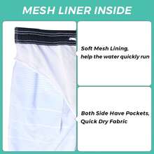 Men's Swim Trunks Quick Dry Bathing Suit Swimming Board Shorts Mesh Lining Beach Swimwear With Pockets - Màu xanh nhạt - Xem 5