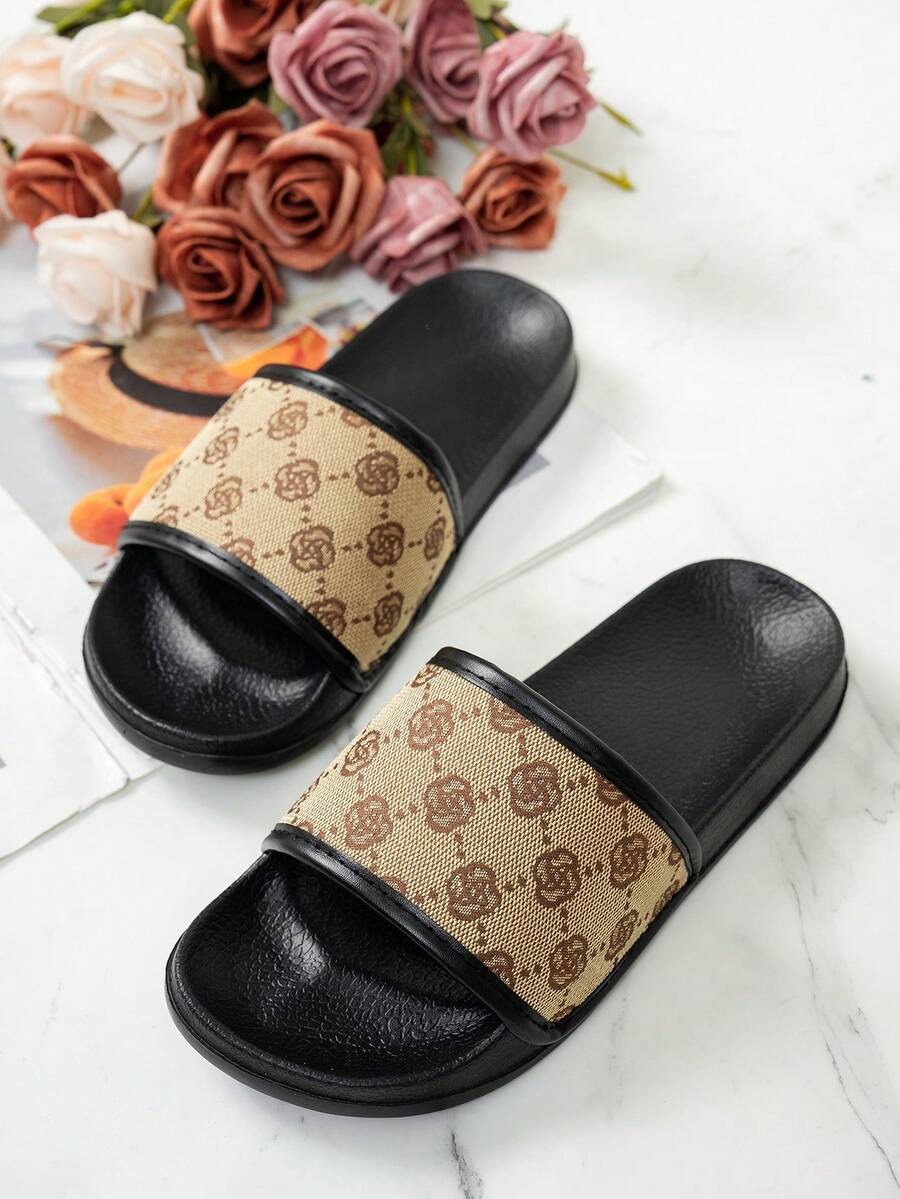 Women's Slip-On Sandals, Strap , Vacation Style, Fashion Versatile, Suitable For Indoor And Outdoor Wear - Mocha Brown - View 1
