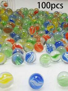 100 viên bi thủy tinh 14mm, hạt thủy tinh Yo-Yo cho máy chơi bi thủy tinh, bi trang trí sáng màu nhiều màu sắc cho bể cá, bình hoa, trò chơi bi và trang trí nhà cửa - Tuyệt vời cho các dự án sáng tạo và làm quà tặng - Nhiều màu - Xem 6