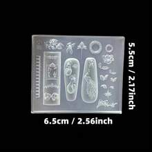 1pc Peacock Frame Leaf Pattern 3D Nail Art Mold, Transparent Silicone Nail Decoration Mold - Clear - View 13