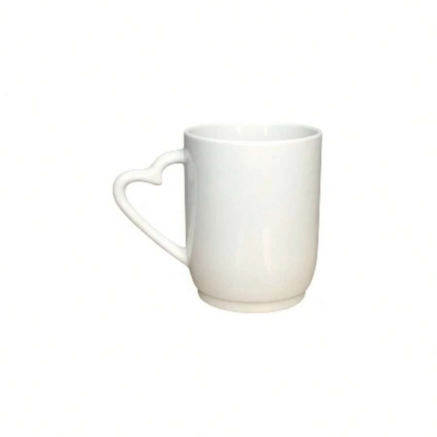 Loja Megalomania Caneca Porcelana Alça de Coração Love 350ml Dia dos Namorados Café Chá Presente Mãe Pai - Branco - Visão 1