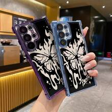 Adecuado para funda de teléfono 25 ULTRA/S25/S24 Ultra/S24, funda protectora transparente impresa, protección de marco de lente, funda de teléfono unisex de TPU electrochapado - Colores mixtos - Ver 6