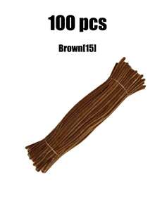 51/100/200/400根彩色雪尼尔绒条超值装，60色柔软蓬松的管道清洁刷，适用于DIY手工、插花和学校项目，30厘米优质金属丝，适用于美术课、装饰和礼品包装