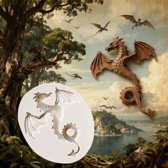 3D Dragon Silicone Resin Mold - Create Unique DIY Crafts, Decorative Gifts, And Polymer Clay Designs With This Versatile, Easy-To-Use, And Durable Animal Pattern Mold