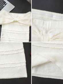 Áo len ống trễ vai mềm mại, bồng bềnh, kiểu dáng gợi cảm và tối giản, phong cách mùa hè mới dành cho nữ. - trắng - Xem 8