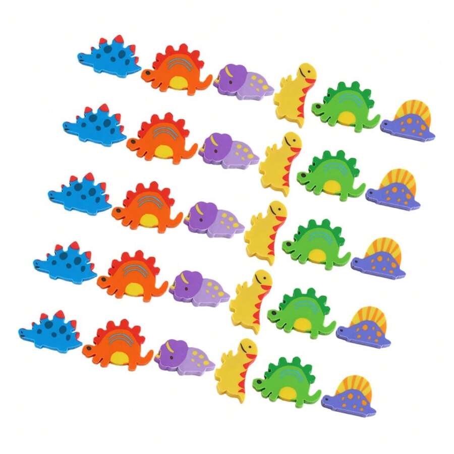 120pcs/60pcs Set Dinosaur Mini Erasers Gift Set - Cute Mini Erasers In Bulk Packaging, Suitable For Children's Learning Supplies And Collectible Gifts - Multicolor - View 1