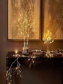 2/1件 50/20LED 夜光装饰桦树枝，电池供电人造树枝灯，适用于优雅的室内圣诞节和新年装饰，时尚家居饰品，阅读灯装饰 - 适合节日场合 - 不含电池