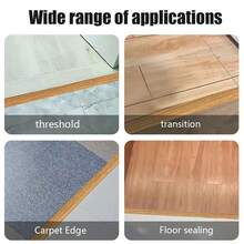1pc 1m/39.37in PVC Self-Adhesive Floor Edge Trim, Door Threshold Strip, High-Low Carpet Edging Trim - Multicolor - View 12