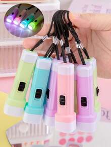 10pcs Mini LED Flashlight Keychain, Random Color, Birthday Party Favors & Gifts