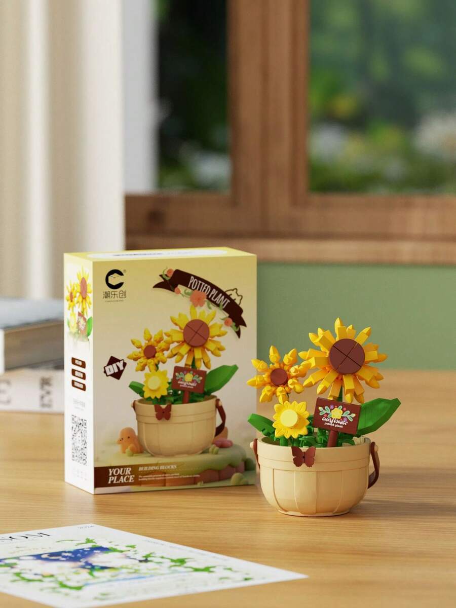 Preserved Flowers In A Flower Basket (Daisies, Roses, Tulips, Carnations, Sunflowers, Lilies, Chrysanthemums, Hibiscus, Hyacinths, Etc.), DIY Birthday Gifts, Particle Building Blocks, Puzzle And Collage Accessories