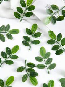 20 chiếc lá giả mini bằng lụa, bình trang trí mùa thu, trang trí nhà cửa đón năm mới, bó hoa cưới ngoài trời, vòng hoa hộp kẹo tự làm cho phòng khách, hoa giả. - màu xanh lá - Xem 4