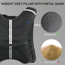 HOMCOM 8KG Weighted Vest, Running Weight Vest With Adjustable Straps, Convenient Pocket And Reflective Strips, For Men And Women Cardio Exercise Strength Training Workout - Black - View 3