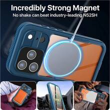 IP68 Waterproof Case For Phone 17 Pro Max/Phone 17 Pro/Phone 17/Phone Air Cover Magnetic Shockproof Heavy Duty Full Body Protective Built-In Screen Protector Dustproof Underwater Case - 水鴨藍 - 查看 5