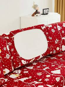 1pc Sofa Slipcover (Excluding Pillow Cover), All Season Universal, American Christmas Style Sofa Cushion Cover, Suitable For Living Room Decoration