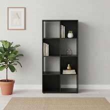 KIWI Modular Wooden Cube Shelving Unit In Various Sizes And Configurations (2 To 9 Compartments), Versatile Bookshelf For Books, Storage And Decoration, Various Colors Available - NEGRO - 8 件套 | 61.2*29.7*120.8公分 - 查看 5