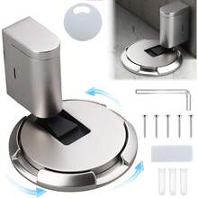 Tope de Puerta Magnético Ajustable de Alta Resistencia Door Stopper Tope de Puerta de Piso Silencioso mecánico sin Perforaciones Soporte Magnético para Puerta Inferior Plata - plateado - Ver 1