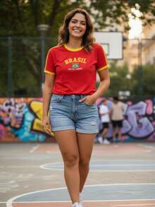 Women's Embroidered Shirt Brazil – Regular Fit - 紅色 - 查看 4