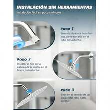 Presión Cabeza De Ducha De Agua De Lluvia, 304 De Acero Inoxidable Ducha De , 12 Inch Regadera Cuadrada,1/2" Conector, Rotación De 366 Grados,Ultra Fino Ahorro De Agua Regaderas Fijas(10 Pulgadas Redondo) - Multicolor - Ver 7