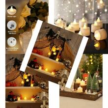 12/24/50/100/150 Pack LED Tea Lights Flameless Votive Candles Battery Operated Tealights Candles For Halloween Christmas Home Decor Wedding Theme Party Festival 12 Pack Warm White - 白色 - 查看 1