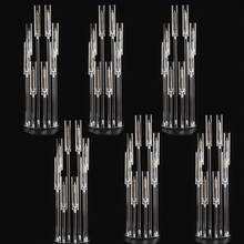 6Pcs 8 Arm Clear Acrylic Candelabra For Wedding Table Centerpiece,38.5 Inches Tall Candelabra With Acrylic Shade For Anniversary,Christmas,Valentine's Day Party Table Fireplace Home Decor(Not Include LED Candles) - 透明燭台 - 查看 2