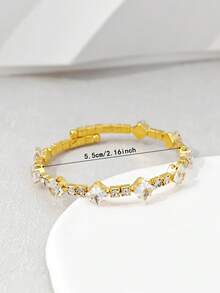 Brazalete con diseño de diamante de imitación - Amarillo Oro - Ver 3